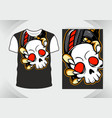 t shirt design skullisolatedfully editable vector image vector image
