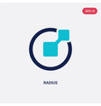 two color radius icon from geometry concept vector image vector image