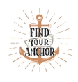 vintage anchor vector image