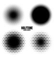 circle halftone design elements with black dots vector image