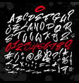 handwritten graffiti font alphabet artistic hip vector image