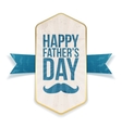 happy fathers day poster with greeting ribbon vector image vector image