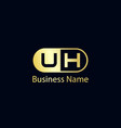 initial letter uh logo template design vector image