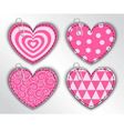 paper hearts with different patterns vector image vector image