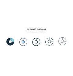 Pie chart circular interface icon in different Vector Image