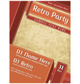 retro party poster vector image vector image
