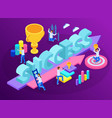 run to goal isometric concept vector image