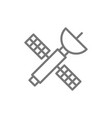 satellite space station line icon vector image vector image