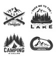 set of outdoor adventure sticker vector image vector image