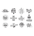 thanksgiving day typography set vector image