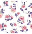 floral seamless pattern flowers with leaves vector image