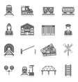 railway icon set vector image