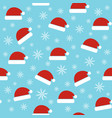 santa hats seamless christmas pattern vector image