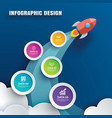 startup infographics with 5 circle data template vector image