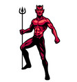 full body pose of devil mascot character vector image vector image