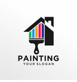 House painting logo design template Royalty Free Vector