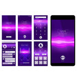 mobile ui design template interface of smartphone vector image