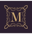 monogram letter m calligraphic ornament gold vector image