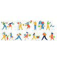 shopping people set cartoon vector image