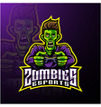 zombie undead mascot logo design vector image
