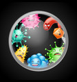 background with little angry viruses vector image