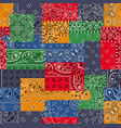 colorful paisley bandana fabric patchwork vector image vector image