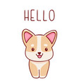 cute kawaii hand drawn corgi dog doodles vector image