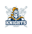 emblem with knight in armour chivalry logo vector image
