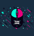 game team emblem glitch style background vector image vector image