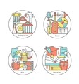set of logos literature music art vector image