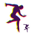 silhouette a dancer gymnast man is posing vector image vector image