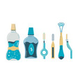 variety of products for dental and oral hygiene vector image vector image
