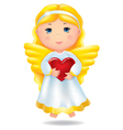 angel with red heart vector image vector image