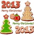 christmas tree and chocolate honey-cakes vector image