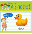 flashcard letter d is for duck vector image