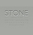 stone carved font alphabet letters and numbers vector image vector image