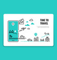 tourism line concept travel destination summer vector image vector image