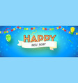 happy new year festive banner with lighting bulbs vector image vector image