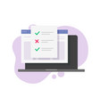 online test exam result form with answers check vector image