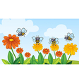 a flying bees vector image