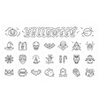 halloween icon set isolated linear vector image
