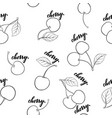 seamless pattern black and white cherries vector image vector image