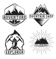 set of vintage labels mountain adventure vector image