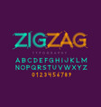 zigzag font stitched with thread embroidery vector image vector image