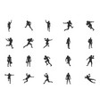 american football player silhouettes -v02 vector image vector image