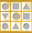 photo frame set with transparent background empty vector image