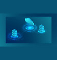 isometric big data flow processing concept cloud vector image