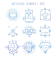 set of hand drawn blank vintage badges borders vector image