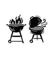 bbq grill icons vector image vector image