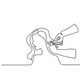 beautiful woman cutting hair in beauty salon vector image